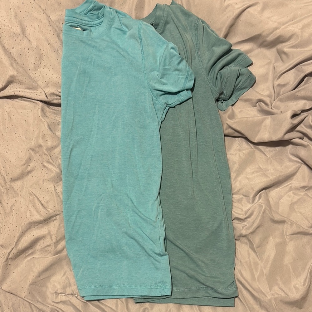 Set of Two Teal and Green T-Shirts